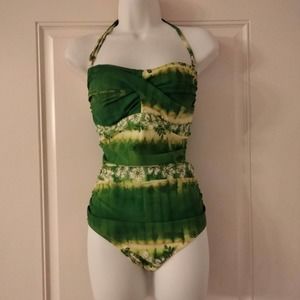 Aliana one piece floral swimsuit women size 14